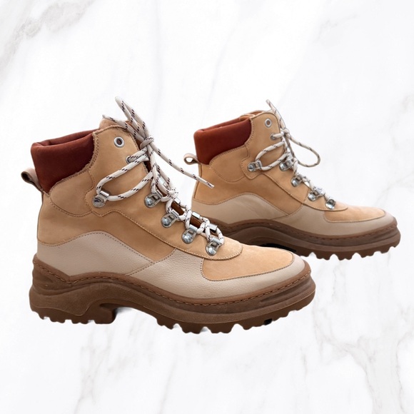 & Other Stories Chunky Platform Brown Suede Hiking Boots, Size 39 - Picture 3 of 9